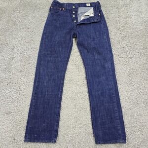 Levi's 501 Button Fly Jeans Mens 29x32 (fits 27x29) Blue White Oak Cone Denim